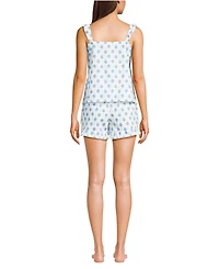 Lands' End Women's Poplin 2 Piece Pajama Set - Tank Top and Shorts