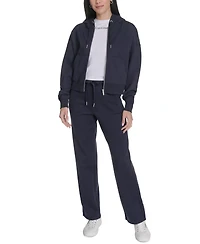 Calvin Klein Women's Fleece Crop Zip-Front Long-Sleeve Hoodie