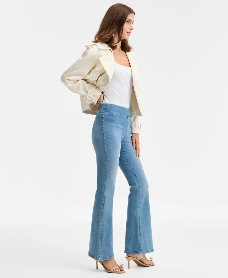 I.n.c. International Concepts Women's High-Rise Pull-On Flare-Leg Jeans, Macy's Exclusive