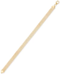 Woven Classic Squared Box Chain Link Bracelet in 10k Gold
