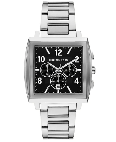 Michael Kors Men's Rhys Chronograph Silver-Tone Stainless Steel Watch, 41mm