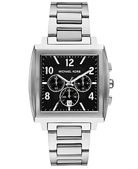 Michael Kors Men's Rhys Chronograph Silver-Tone Stainless Steel Watch, 41mm