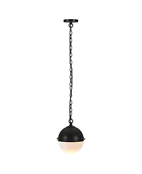 Hudson & Canal Aurora 11.13" Metal Pendant with Glass Shade