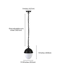Hudson & Canal Aurelia 13" Metal Pendant with Glass Shade