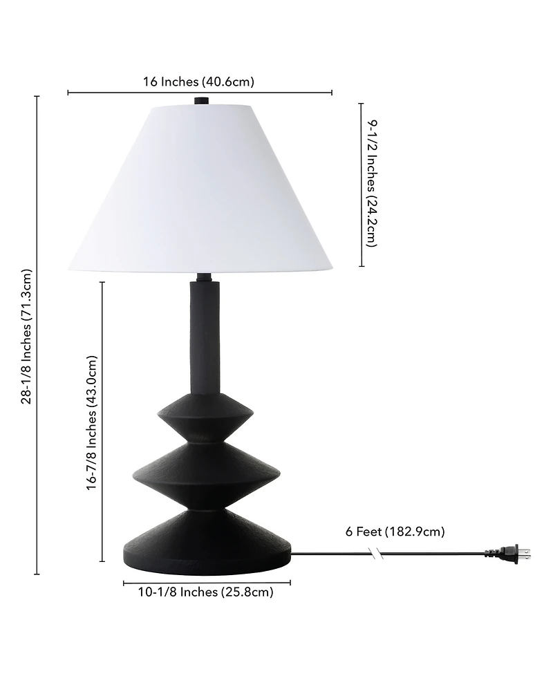 Hudson & Canal Abilene 28" Resin Triple Gourd Lamp with Fabric Shade