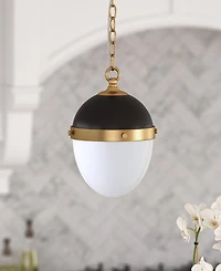 Hudson & Canal Aurelia 13" Metal Pendant with Glass Shade