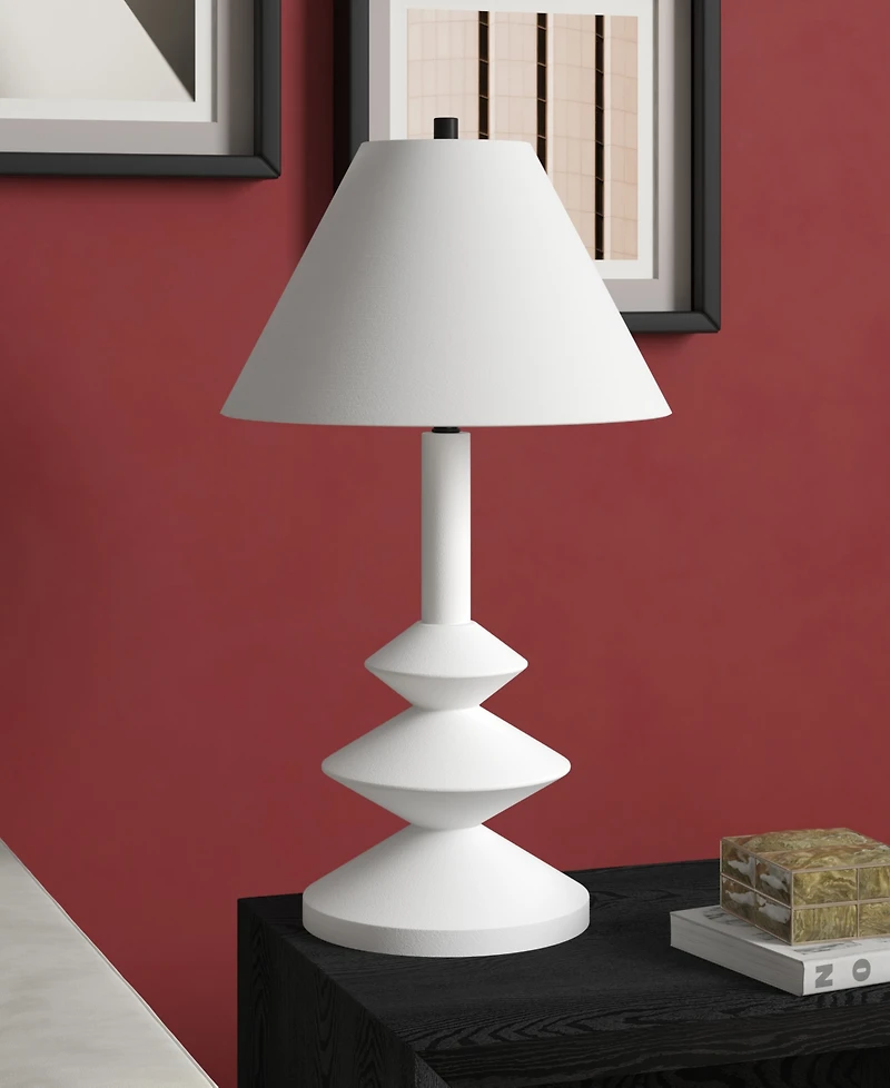 Hudson & Canal Abilene 28" Resin Triple Gourd Lamp with Fabric Shade