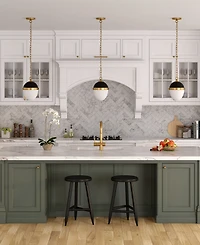 Hudson & Canal Aurelia 13" Metal Pendant with Glass Shade