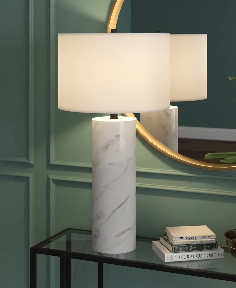 Hudson & Canal Elise 29.5" Metal Table Lamp with Fabric Shade