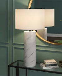 Hudson & Canal Elise 29.5" Metal Table Lamp with Fabric Shade