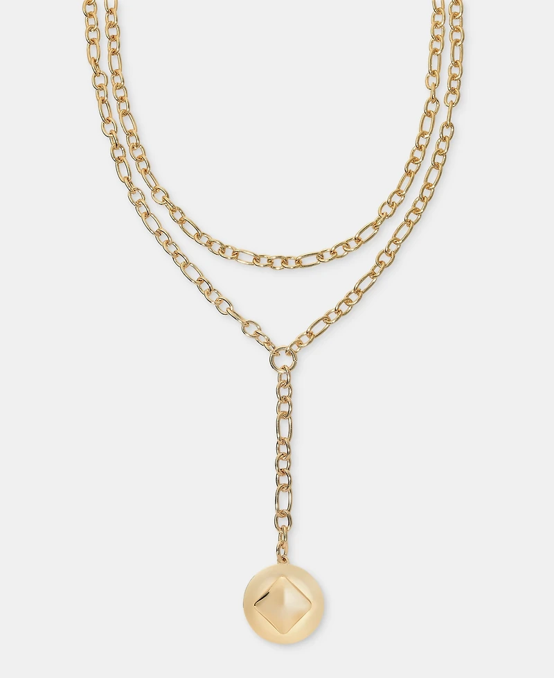 I.n.c. International Concepts Disc Charm Layered Lariat Necklace, 16" + 3" extender, Macy's Exclusive