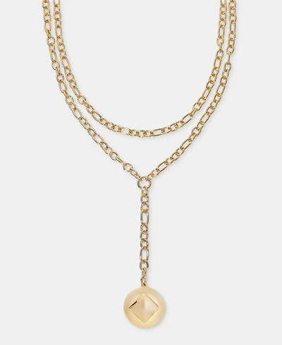 I.n.c. International Concepts Disc Charm Layered Lariat Necklace, 16" + 3" extender, Macy's Exclusive