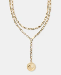 I.n.c. International Concepts Disc Charm Layered Lariat Necklace, 16" + 3" extender, Macy's Exclusive