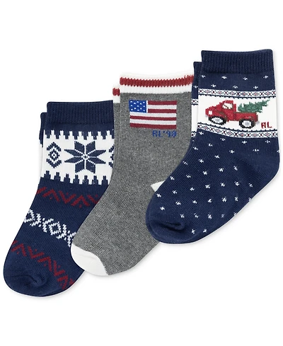 Polo Ralph Lauren Baby 3-Pk. Holiday Truck Socks