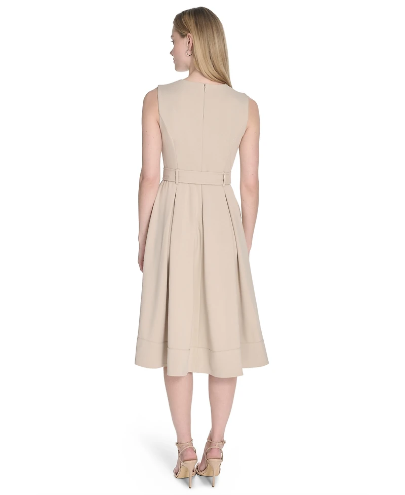 Calvin Klein Women's Scuba Crepe Sleeveless A-Line Dress