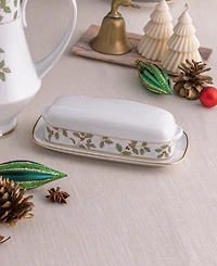 Noritake Holly & Berry Gold Covered Butter