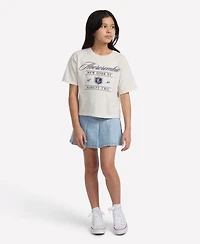 abercrombie kids Girls Denim Pull Tab Pleated Skirt