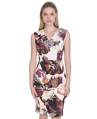 Calvin Klein Women's Sleeveless V-Neck Scuba Dress
