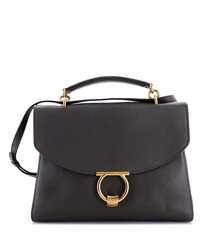 Pre-Owned Salvatore Ferragamo Large Margot Satchel Leather