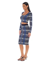 Bebe Women's Plaid Two Piece Sweater Dress
