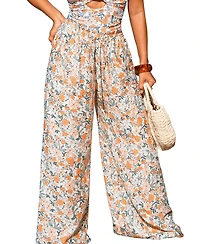 Cupshe Women's Peach Season Floral Pants