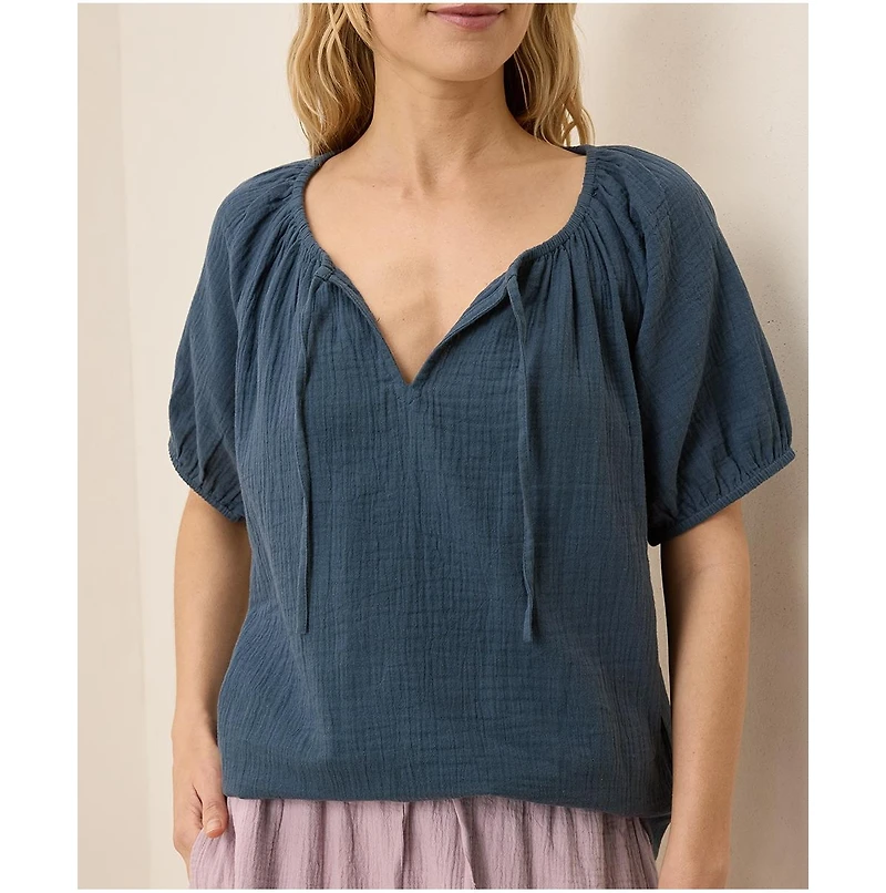 Pact Organic Cotton Coastal Double Gauze Boho Popover