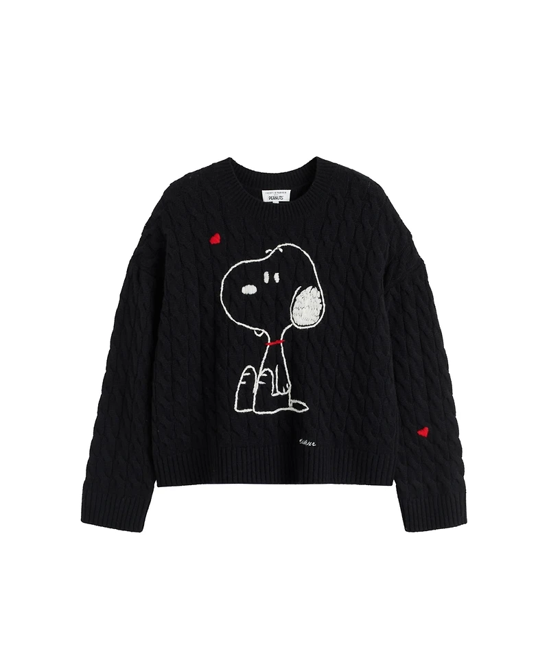 Chinti & Parker Women's Wool Cashmere Snoopy Cable Sweater