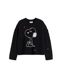 Chinti & Parker Women's Wool Cashmere Snoopy Cable Sweater