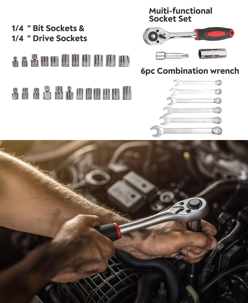 Sugift 328-Piece Household Hand Tool Set with Storage Case – All-in-One Repair Kit for Home, Garage, Car, and Office Use