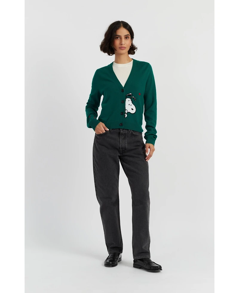 Chinti & Parker Women's Wool Cashmere Snoopy Peek Cardigan