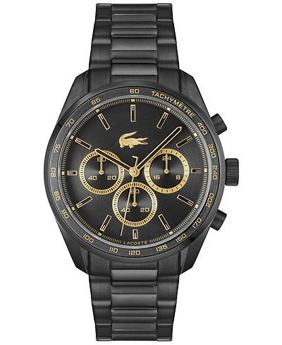 Lacoste Men's Boston Black Ionic Plated Stainless Steel Bracelet Watch, 42mm
