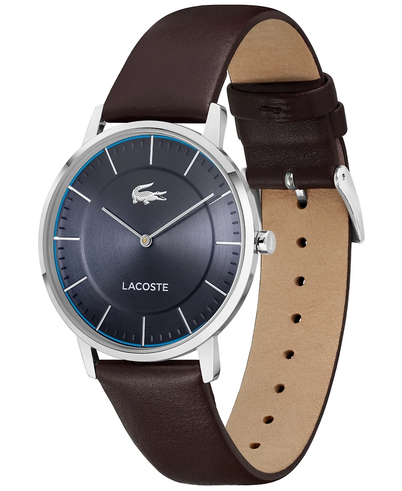 Lacoste Men's Crocorigin Brown Leather Strap Watch, 40.5mm