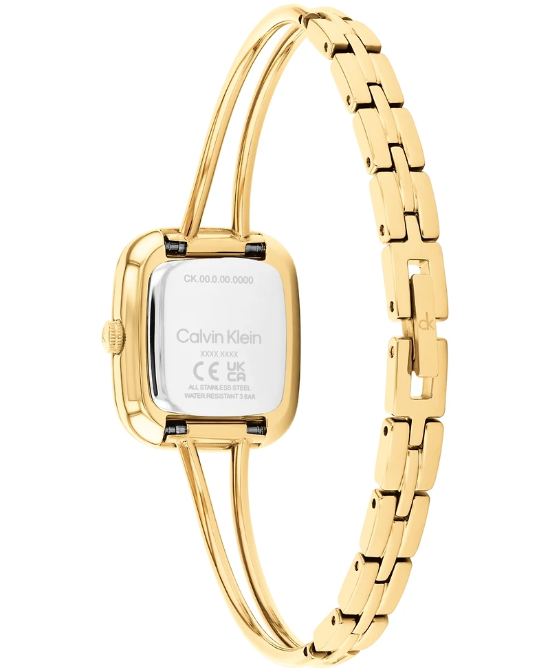 Calvin Klein Women's Ck Adore Gold Tone Stainless Steel Bangle Bracelet Watch 20.8mm
