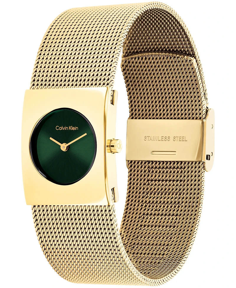 Calvin Klein Women's Ck Pulse Gold Tone Stainless Steel Mesh Bracelet Watch 21.5mm