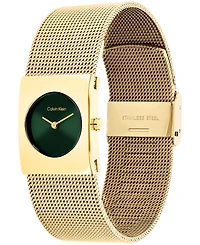 Calvin Klein Women's Ck Pulse Gold Tone Stainless Steel Mesh Bracelet Watch 21.5mm