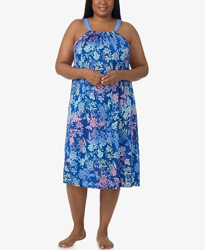 Ellen Tracy Plus Sleeveless Midi Nightgown