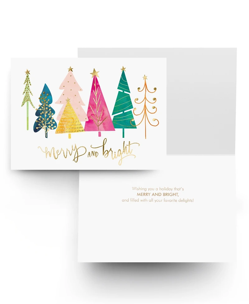 Masterpiece Studios Merry Bright Treeline Holiday Boxed Cards