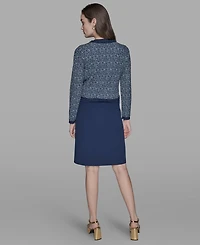 Karl Lagerfeld Paris Petite Button-Front Cardigan