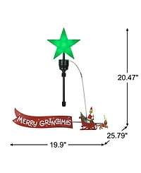 Mr. Christmas Animated Sleigh Tree Topper Banner with Merry Grinchmas