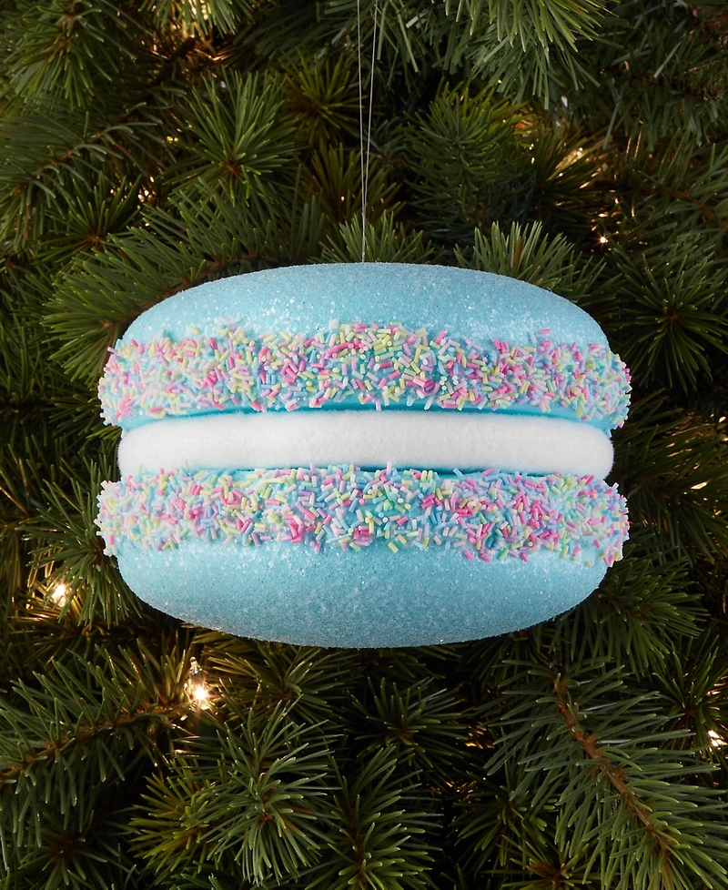 Holiday Lane Sugar Plum Large Blue Macron With Sprinkles Ornament, Macy's Exclusive