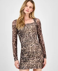 Guess Women's Bernardette Printed Mesh Bodycon Dress
