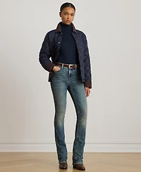 Lauren Ralph Women's Corduroy-Collar Diamond Quilted Jacket