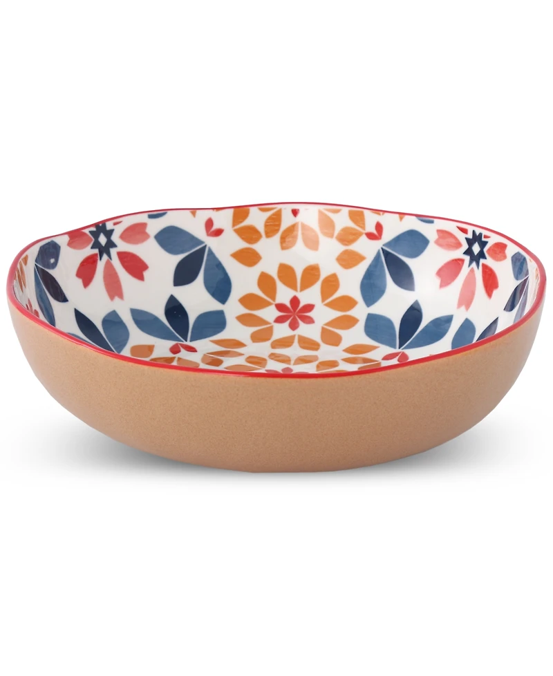 Lorren Home Trends Geo Floral 5-Pc. Pasta/All-Purpose Bowl Set