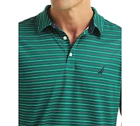Nautica Men's Short Sleeve Striped Performance Golf Polo Shirt