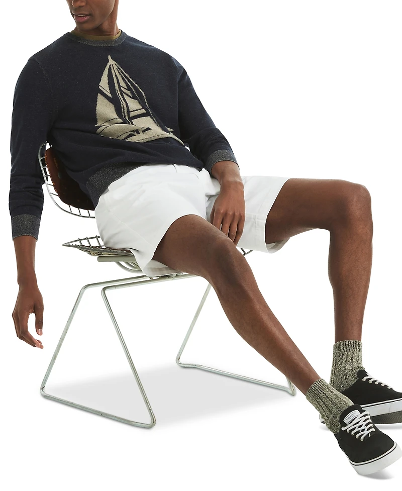 Nautica Men's Plaited Sailboat Graphic Crewneck Sweater