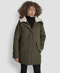 Dkny Women's Faux-Fur-Lined Hooded Softshell Coat