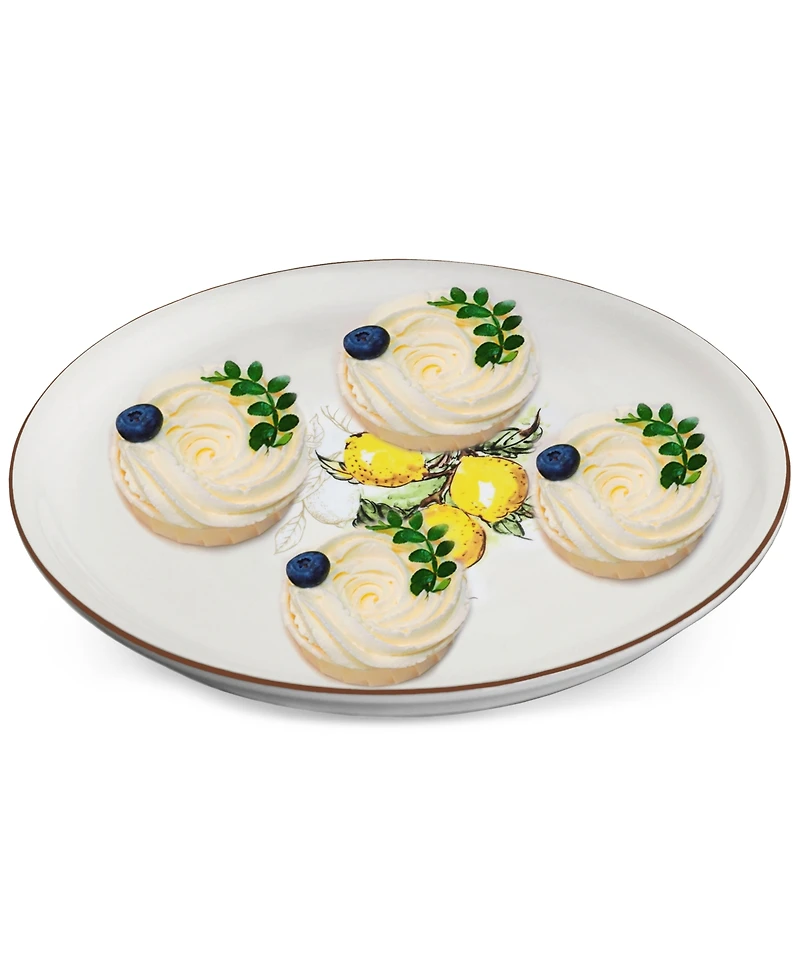 Lorren Home Trends Lemon Round Pizza Serving Platters, Set of 2
