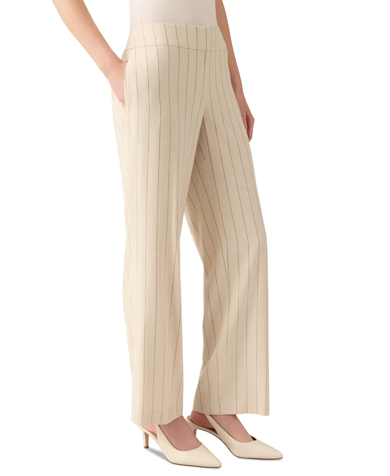 Kasper Women's Pinstripe Mid-Rise Straight-Leg Pants, Regular & Petite