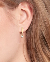 Tommy Hilfiger 2-Pc. Set Pave Stud & Crystal Charm Hoop Earrings