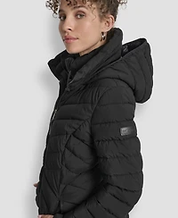 Dkny Women's Bibbed Packable Puffer Coat